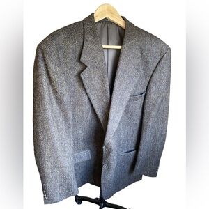 London Fog Size 44R Harris Tweed 100% Wool Blazer Vintage Eatons Made in Canada